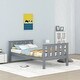 preview thumbnail 1 of 6, Twin Size Classic Modern Design Wood Platform Bed Frame with Footboard and Headboard Grey