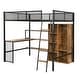 preview thumbnail 9 of 10, Full Size Multifunctional Metal Loft Bed with Wardrobe and Built-in Desk, Bed Frame with Ladder and Storage Shelves
