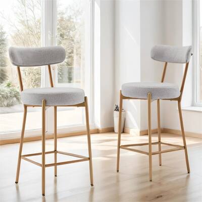 25" Upholstered Kitchen Island Bar Stools Set of 2, with Backs