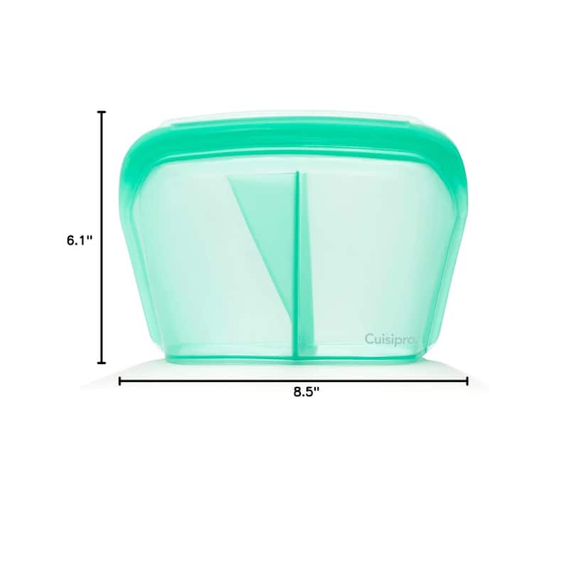 Cuisipro Silicone Stand Up Reusable Bag with Divider 44 oz