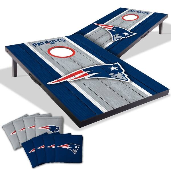 slide 2 of 7, New England Patriots NFL Compact 2x3 Tailgate Cornhole Board Set Include Carrying Case