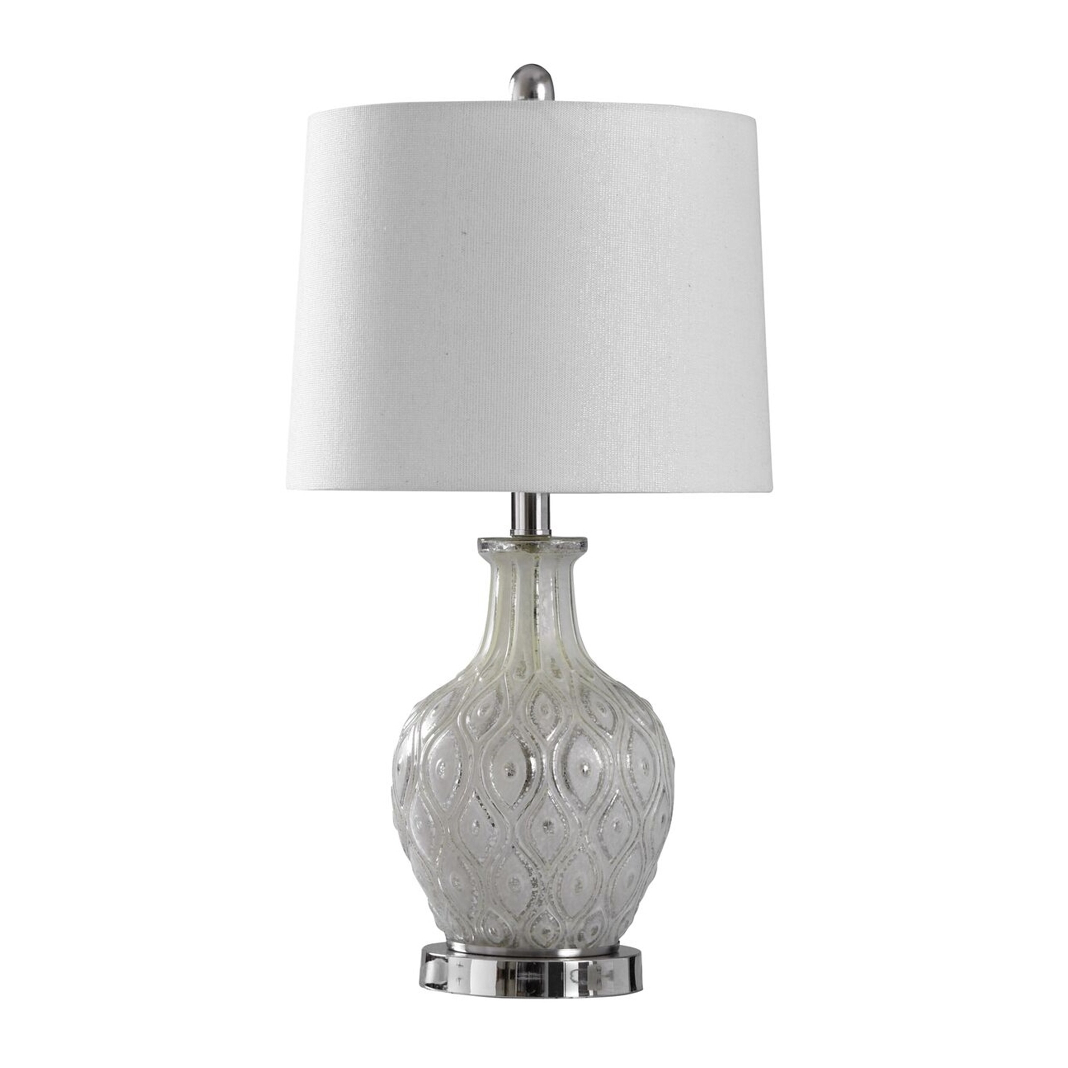 chrome and grey table lamp