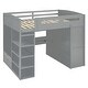 preview thumbnail 28 of 38, Full Size Solid Wood Loft Bed with Desk, Wardrobes & Drawers