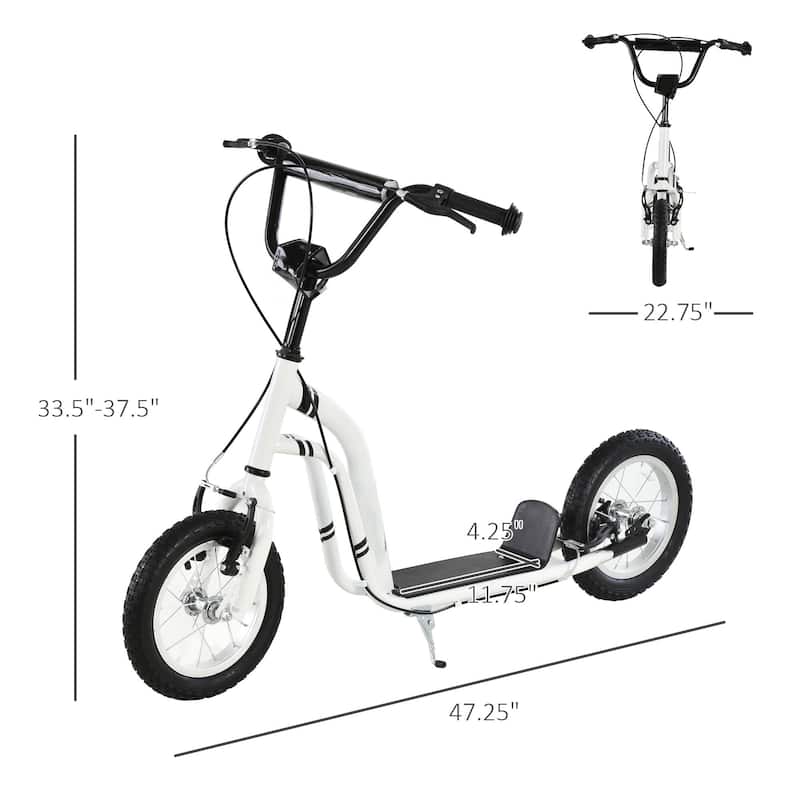 Children’s Scooter with Adjustable Height and Rubber Inflatable Wheels for Indoor or Outdoor Fun