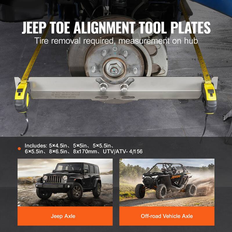 Wheel Alignment Tool, 2-Pack Toe Alignment Toe Plates, Stainless Steel Wheel Alignment Tool Plate