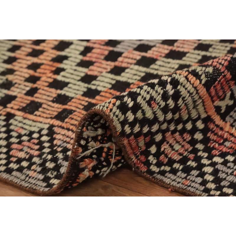 Hand Woven Oriental 100% Wool Carpet Southwestern Tribal Multi-Colored Kilim Area Rug - 9' 11'' X 6' 10''
