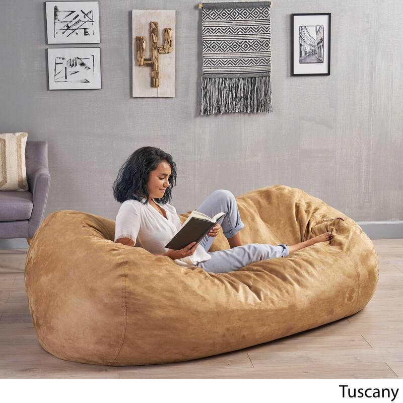 Comfortable Cylindrical Bean Bag With Microfiber - Brown - Large