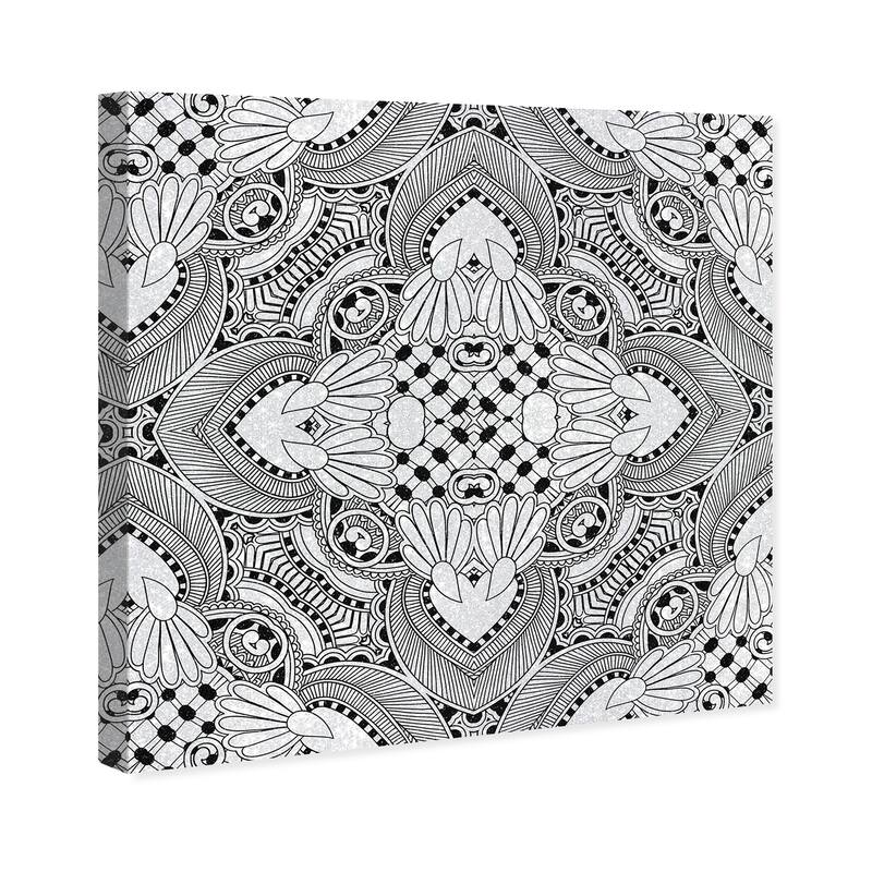 Wynwood Studio Canvas Abstract Deco Shine Onyx Black and Modern & Contemporary Wall Art Canvas Print