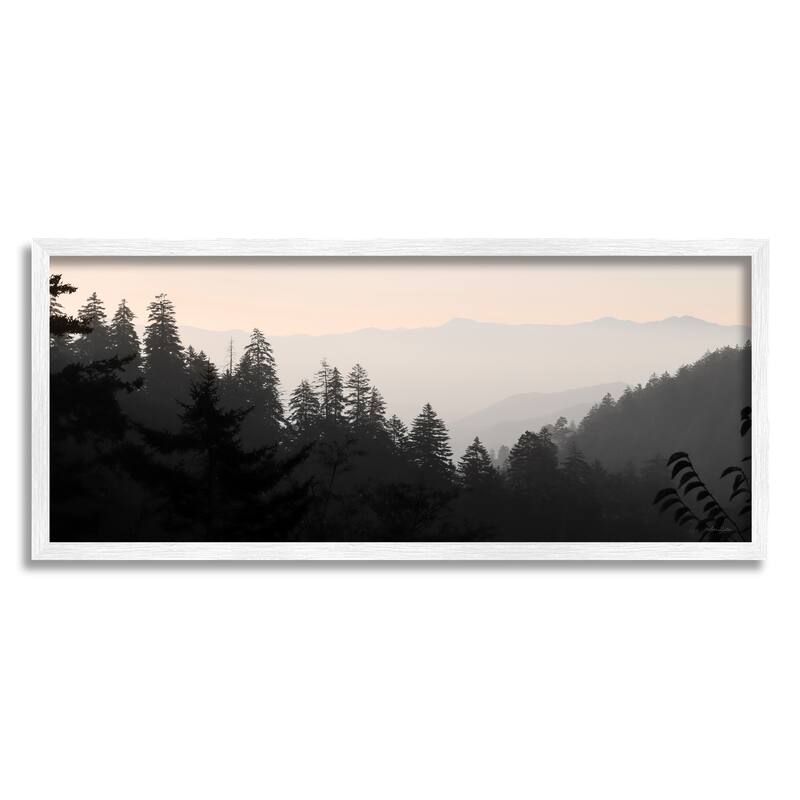 Stupell Woodland Forest Nature Silhouette Warm Sky Mountains Framed Wall Art, Design by Lori Deiter