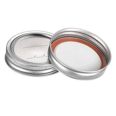 Canning Lids, 12 Sets - Tinplate Split-Type Regular Mouth with Date - Silver