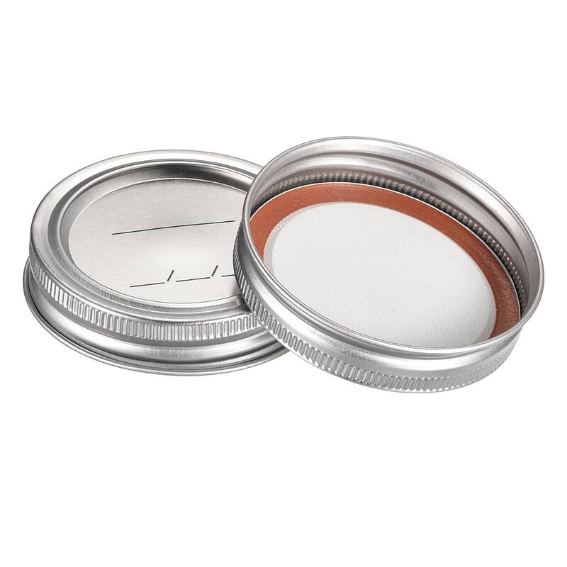 Canning Lids, 50 Sets - Tinplate Split-Type Regular Mouth with Date - Silver - 70mm