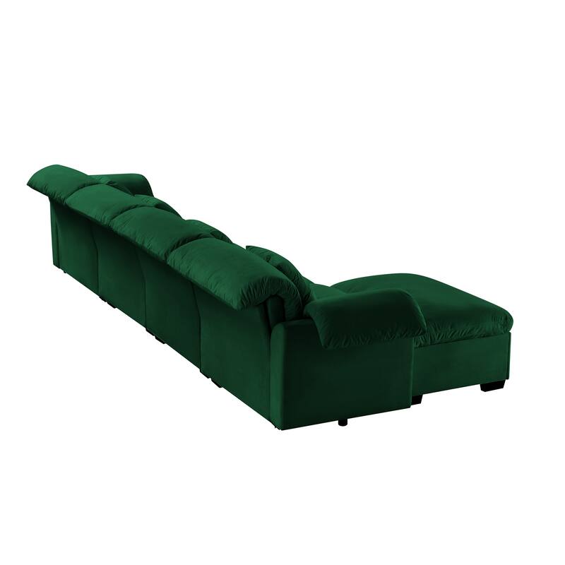Large L-Shaped Deep Seat Modular Sofa with Storage Seats & 1 Storage Ottomans