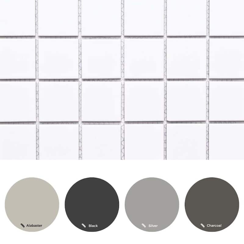 The Tile Life Cube 2x2 White Matte Porcelain Mosaic Floor, Wall & Backsplash Tile