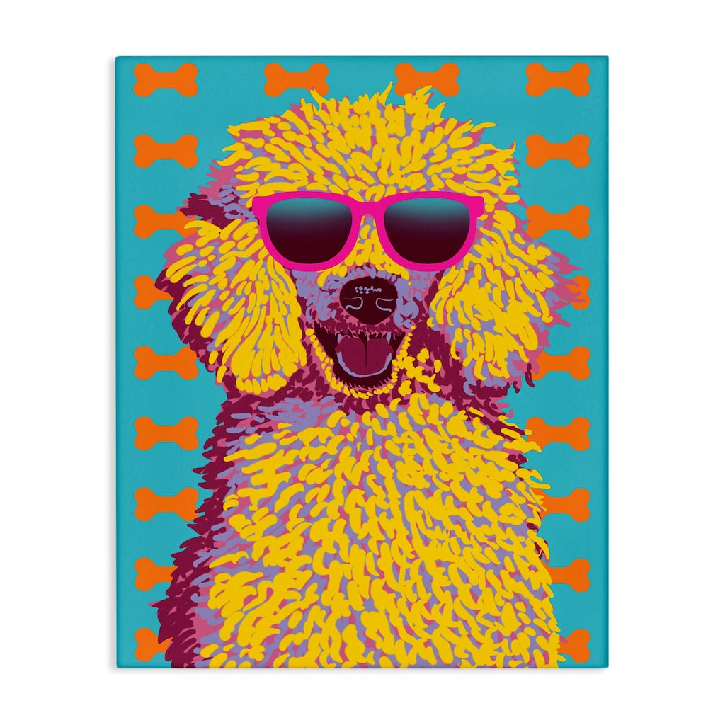 Stupell Retro Pop Poodle Canvas Wall Art Design By Marcus Prime