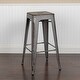 preview thumbnail 11 of 18, Distressed Metal Indoor-Outdoor 30-inch Backless Barstool (Set of 4)