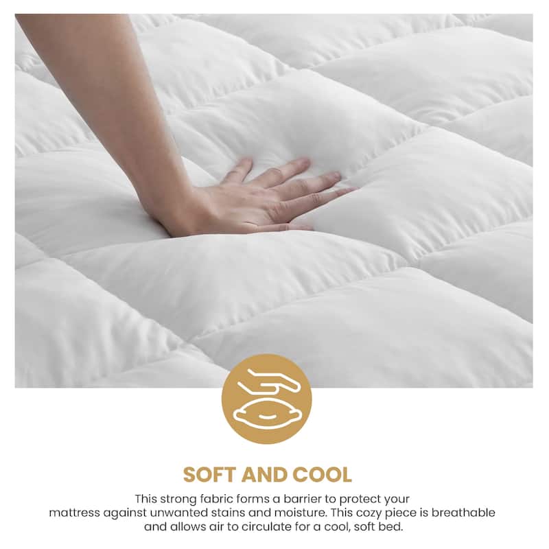 Superior Brushed Microfiber Down Alternative Mattress Topper, 2 Inch - White