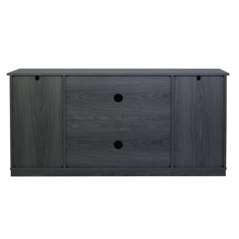 Farmhouse Wood TV Stand with Sliding Barn Door