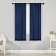 preview thumbnail 20 of 198, Superior Solid Machine Washable Room Darkening Curtains with Back Tabs, Set of 2 26" x 63" - Navy Blue