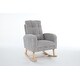 preview thumbnail 15 of 14, Accent Rocking Chair Rocking Chair with Solid Wood Legs, Upholstered Nursery Glider Rocker, Comfy Armchair with Side Pocket
