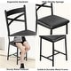 preview thumbnail 4 of 7, Bar Stools Set of 4, Upholstered Bar Chairs with Back - 16.14x16.14x37.8in