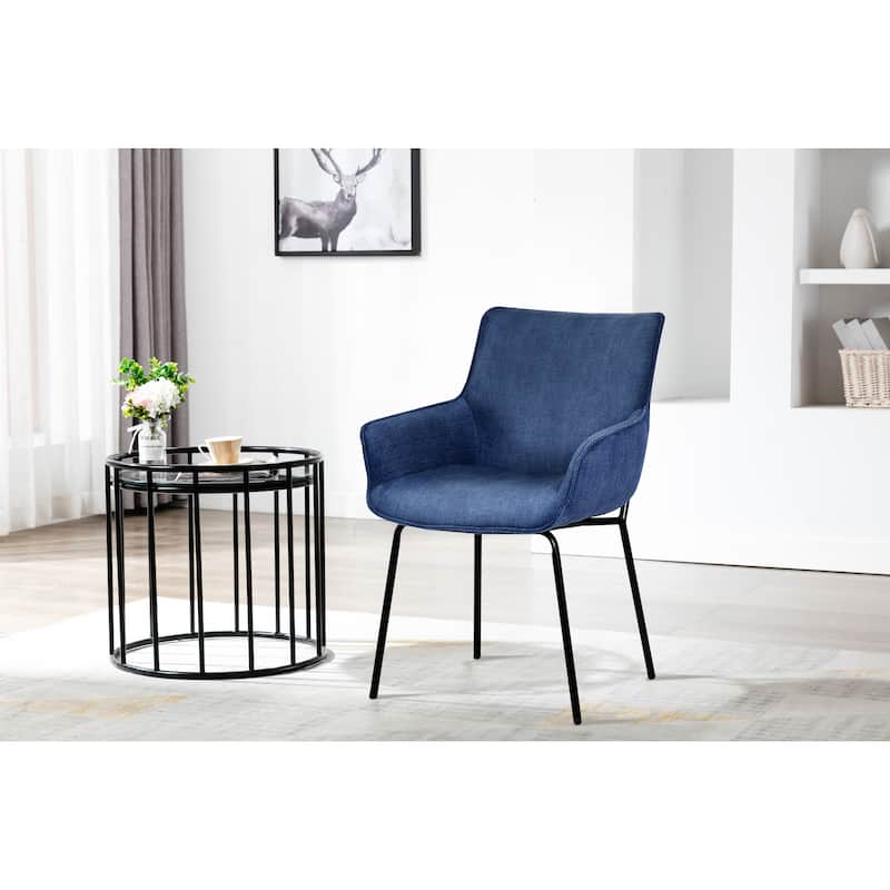 Porthos Home Remy Dining Chairs with Arms, Fabric and Iron Legs