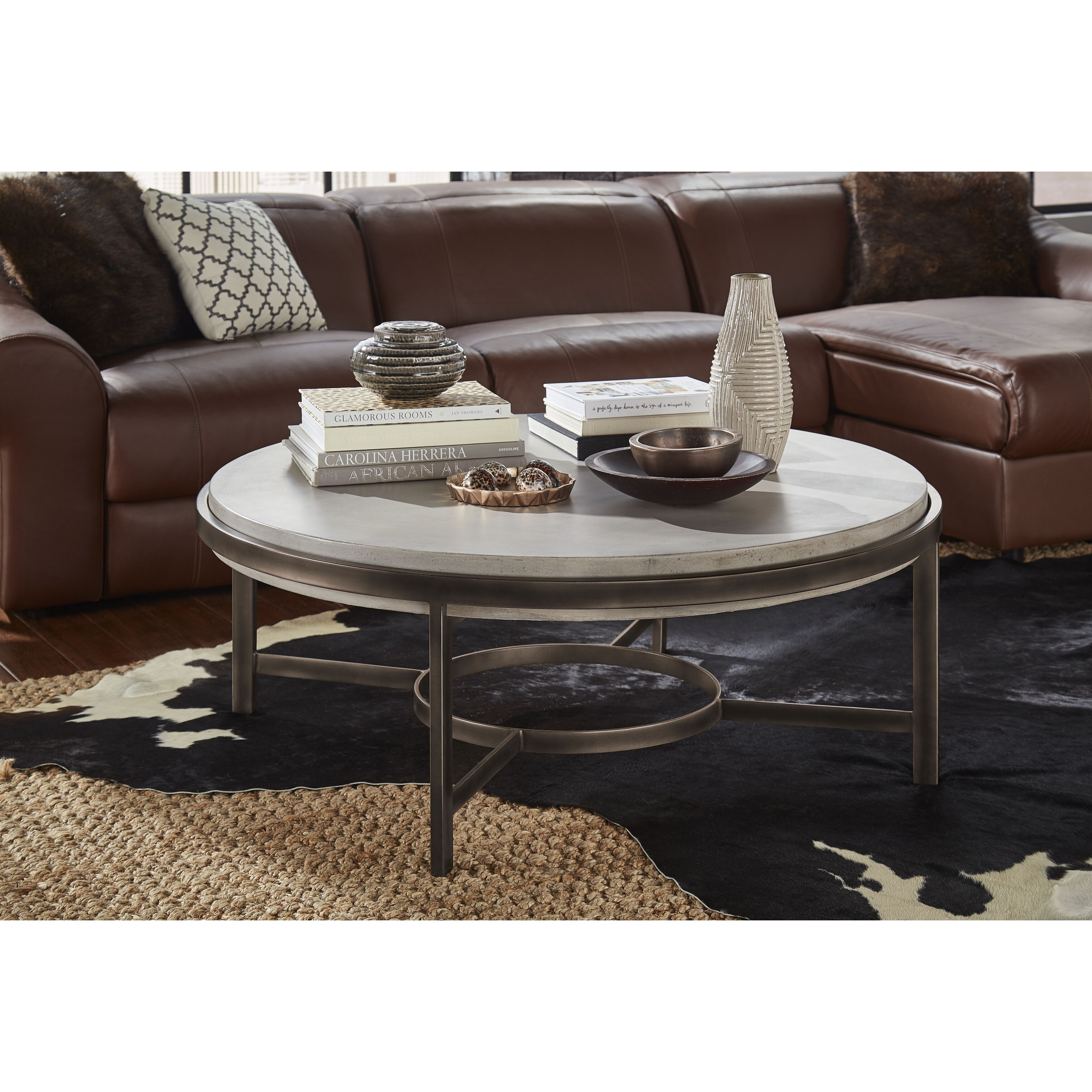 Barcelona Round Concrete Coffee Table Overstock 31996400