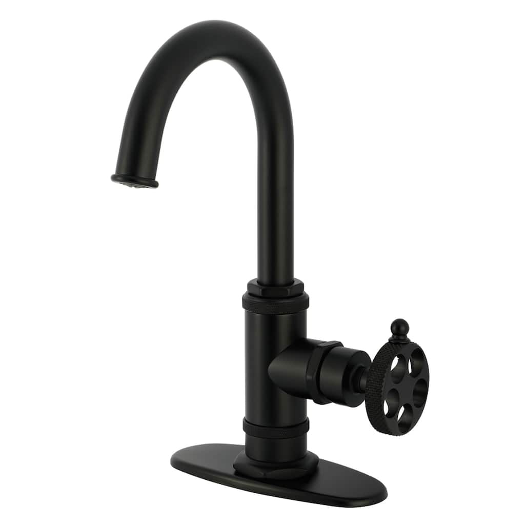 Kingston Brass Webb One-Handle 1-Hole Deck Mount Bar Faucet with Knurled Handle