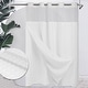 preview thumbnail 52 of 111, No Hook Waffle Weave Shower Curtain with Snap-in Liner 71"Wx74"L - White