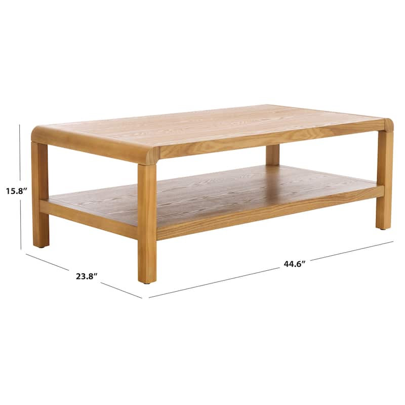 SAFAVIEH Home Omara 1 Shelf Coffee Table - 45"W x 24"D x 16"H