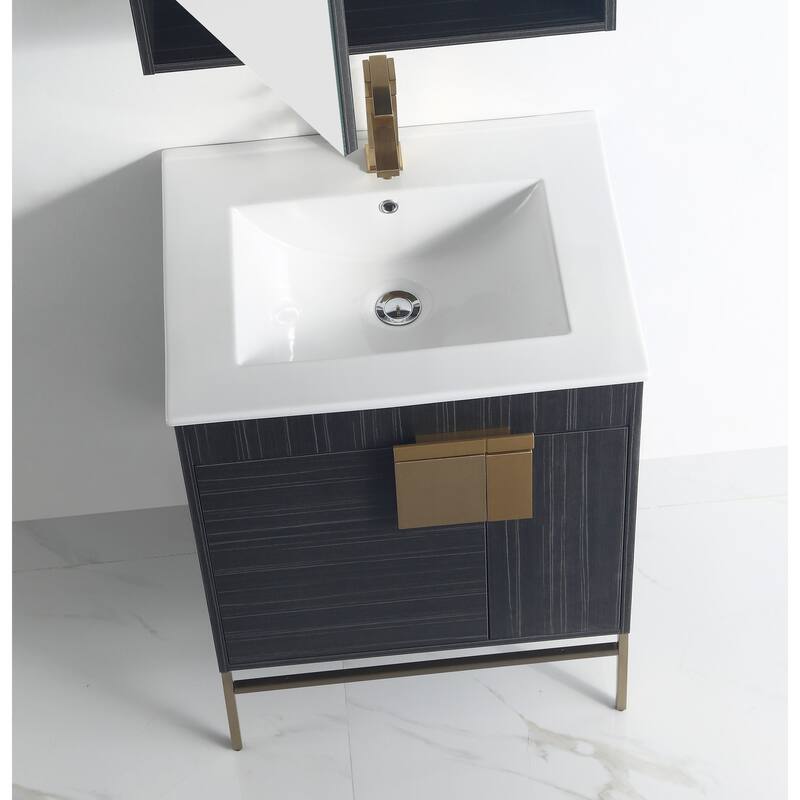 24" Tennant Brand Kuro Minimalistic Dawn Gray Bathroom Vanity