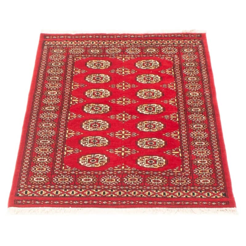 ECARPETGALLERY Hand-knotted Peshawar Bokhara Red Wool Rug - 3'1 x 4'9
