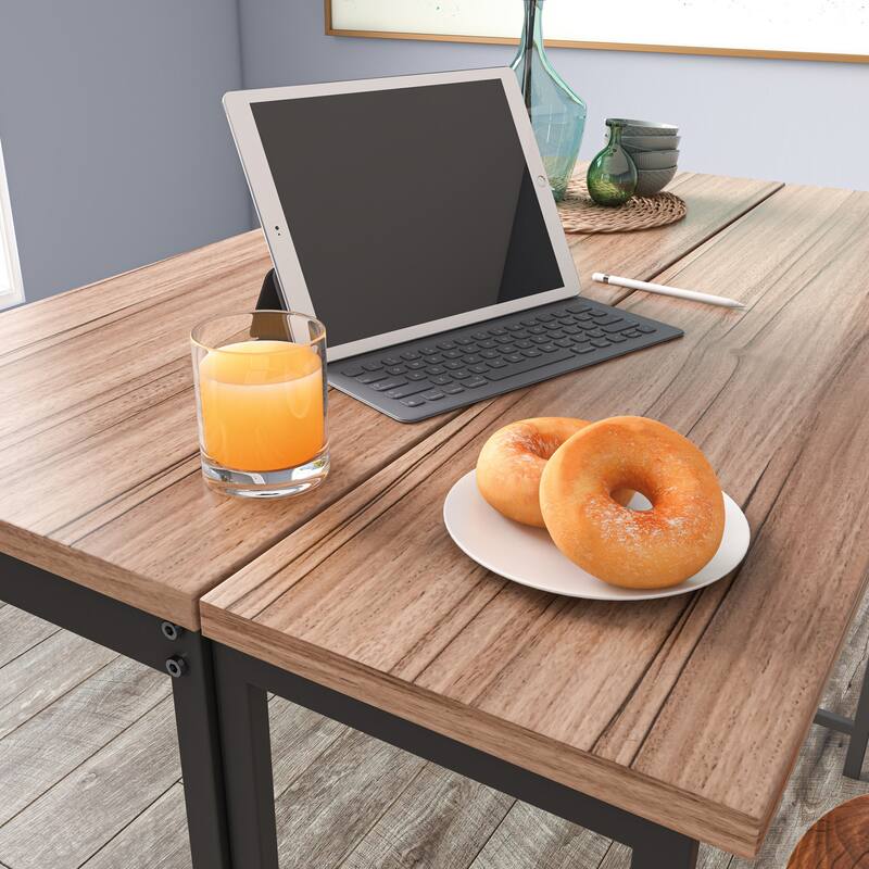 Wood Drop Leaf Table with Flip-Up Top