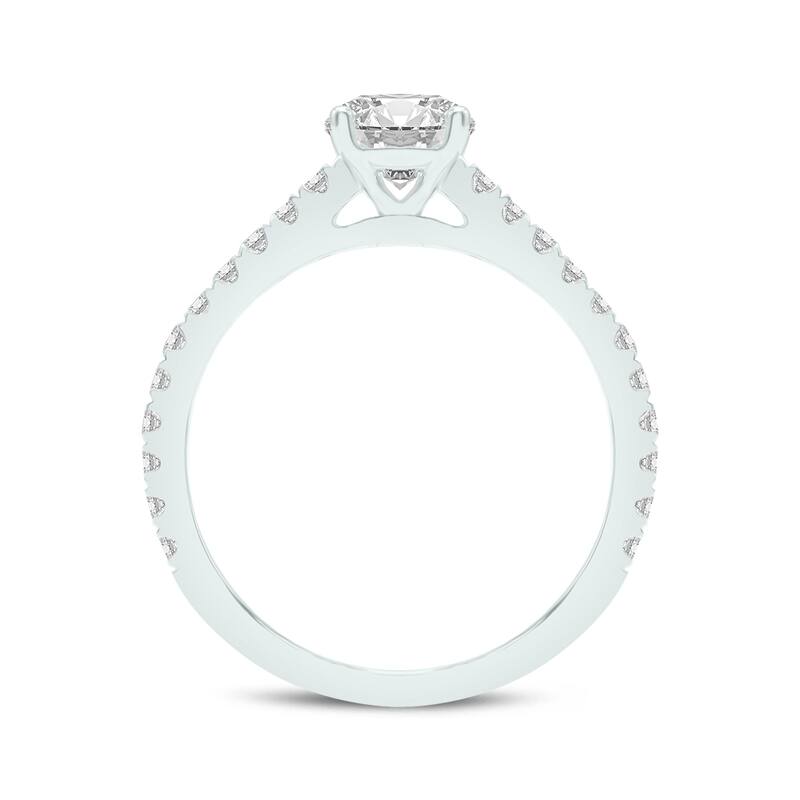 Marquee 2.80 CTW Center Round Cut Lab Grown Diamond Engagement Ring Set in 14Karat White Gold