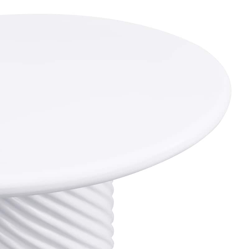 Christopher Knight Home - Aurelia Modern Outdoor Ribbed Base Dining Table - White All-Weather MGO Patio Table