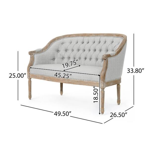 dimension image slide 2 of 5, Faye Tufted Upholstered Loveseat by Christopher Knight Home