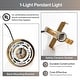 preview thumbnail 6 of 12, 1-Light Smoky Glass Pendant Light with Adjustable Height - N/A
