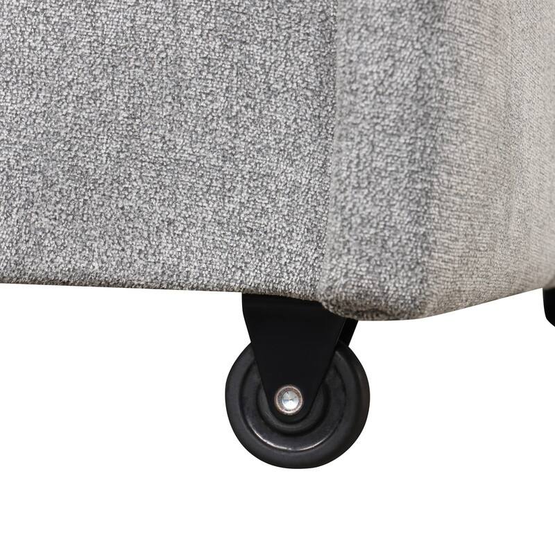 Upholstery Sleeper Sectional Sofa with Storage and 2 Cup Holder, Modern Corner Sectional with Pull-Out Sleeper and USB port