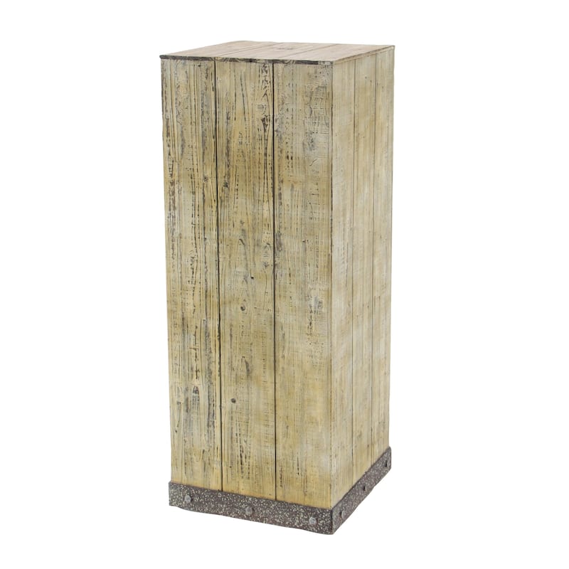 Brown Wood Pedestal Table (Set of 3)