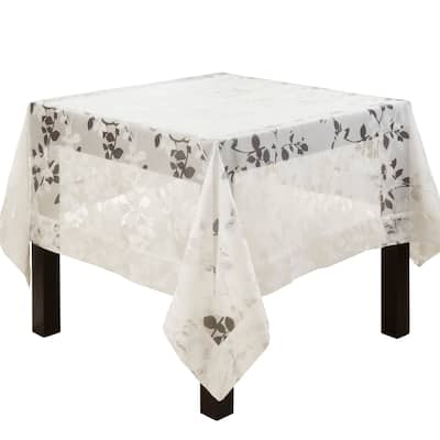 Burnout Voile Vine Design Tablecloth