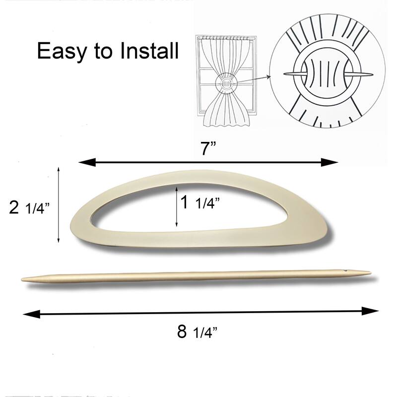 Elegant Metal Curtain Tiebacks, Oval Design for Easy Install