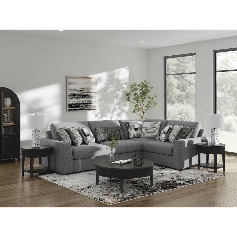Signature Design by Ashley Bealton Gray 4-Piece Sectional - 131" W x 91" D x 41" H