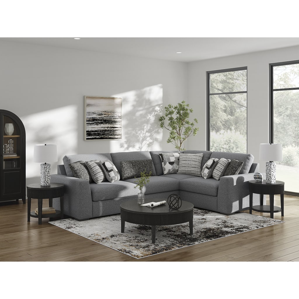 Signature Design by Ashley Bealton Gray 4-Piece Sectional - 131" W x 91" D x 41" H