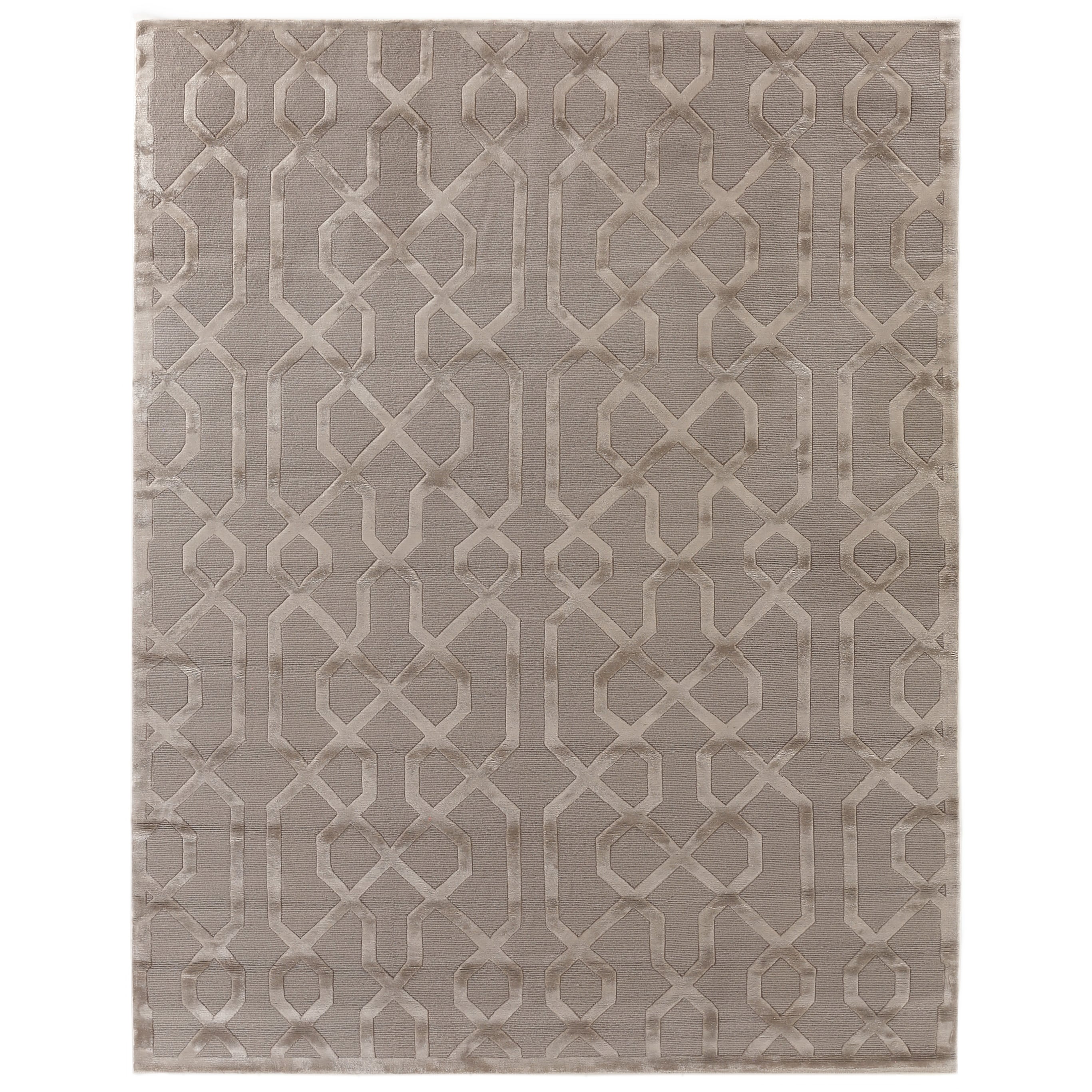 Metro Velvet hand-knotted Wool/Viscose Light Beige Area Rug
