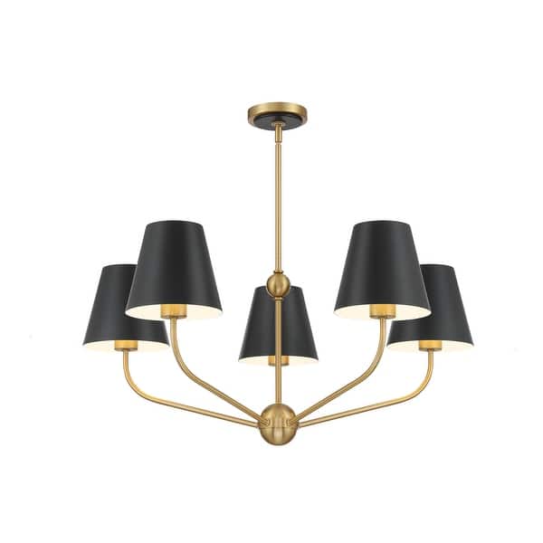 slide 2 of 11, Crystorama Lighting Group XAV-B9315 Xavier 5 Light 28" Wide Chandelier Vibrant Gold / Matte Black