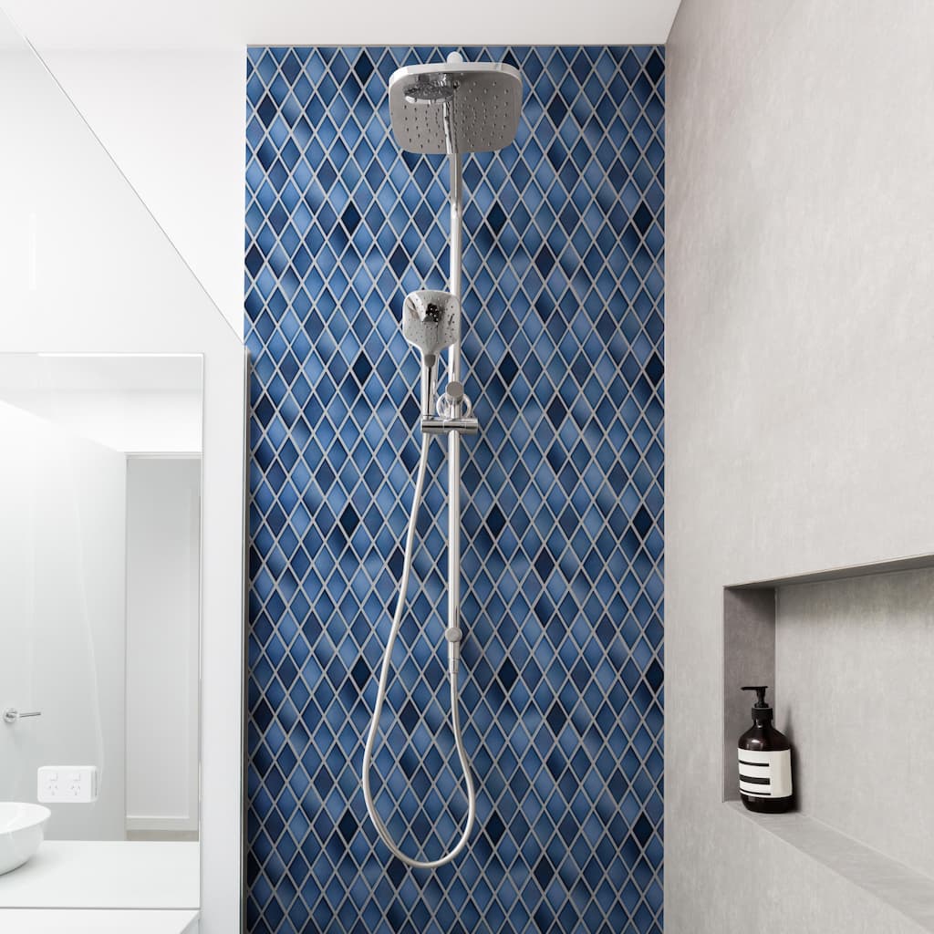 Merola Tile Hudson Kite Glacier 10-1/8" x 11-3/4" Porcelain Mosaic Floor and Wall Tile