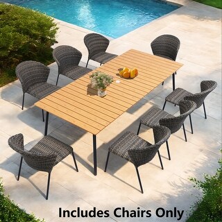Outdoor Stackable PE Rattan Dining Chairs by Crestlive Products - Bed ...