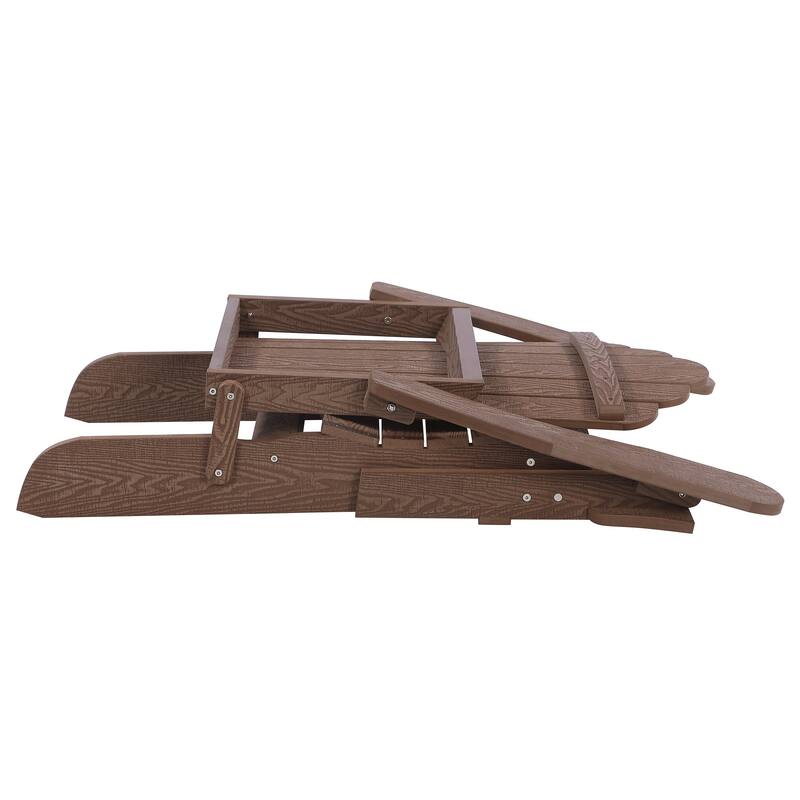 Haven Folding Poly Resin Plastic Adirondack Chair