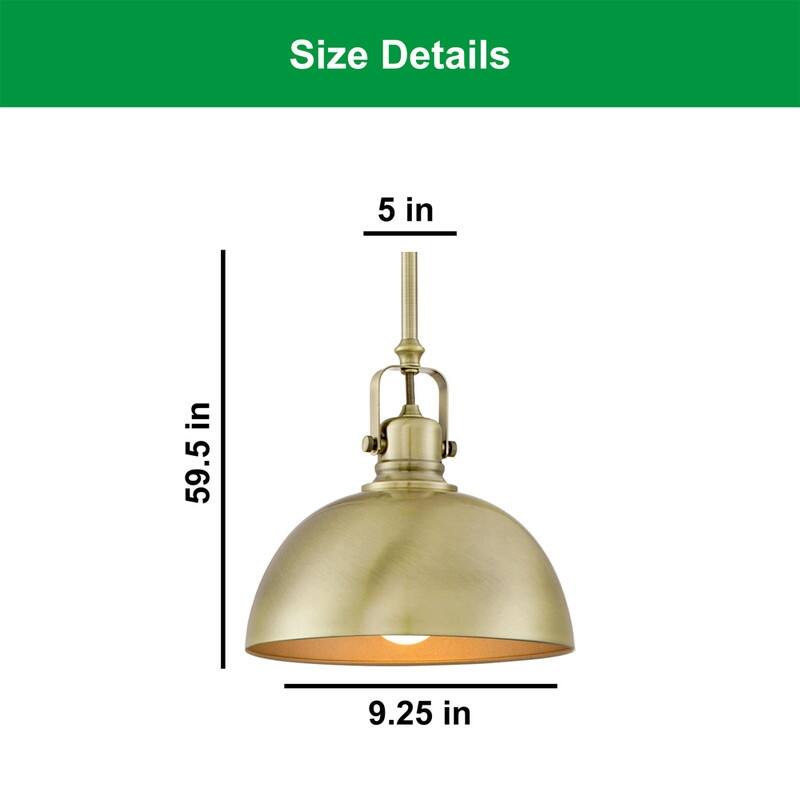 9” Hangable lights antique brass pendant light metal kitchen pendant - 9"