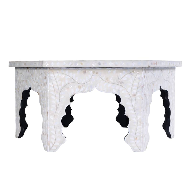 Marjorie 40.5 in. W Hexagon Mother of Pearl Coffee Table