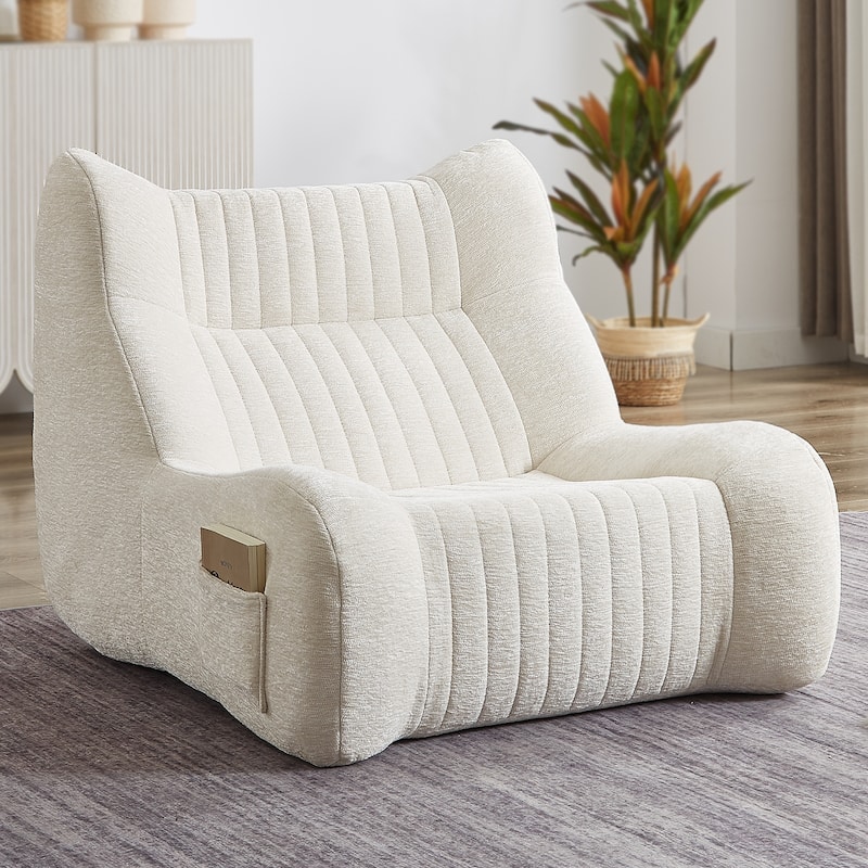 Giant Bean Bag Chair for Adults, Beanbag Fireside Lounger Chair Lazy Floor Sofa Accent Chair for Living Room, Bedroom